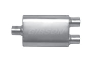 Gibson MWA Superflow Center/Dual Oval Muffler - 4x9x14in/3in Inlet/3in Outlet - Stainless Gibson Muffler