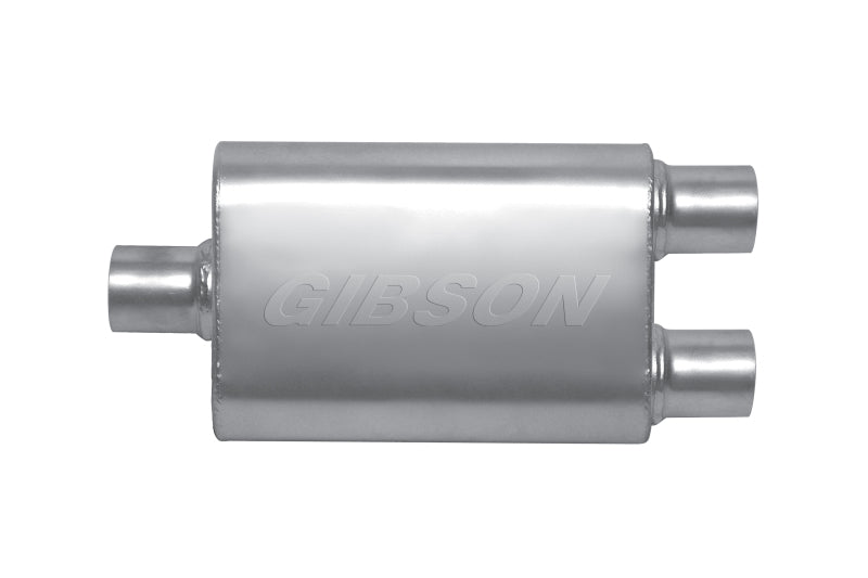 Gibson MWA Superflow Center/Dual Oval Muffler - 4x9x14in/3in Inlet/3in Outlet - Stainless Gibson Muffler