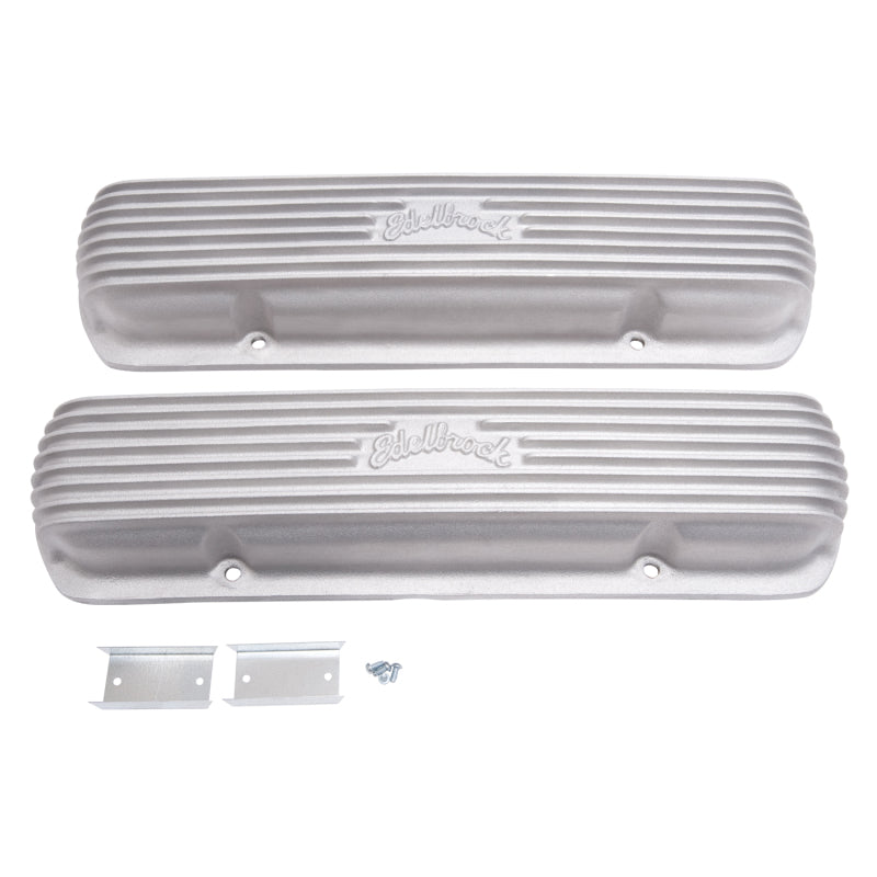 Edelbrock Valve Cover Classic Series Pontiac 1962-1979 301-455 CI V8 Satin Edelbrock Valve Covers