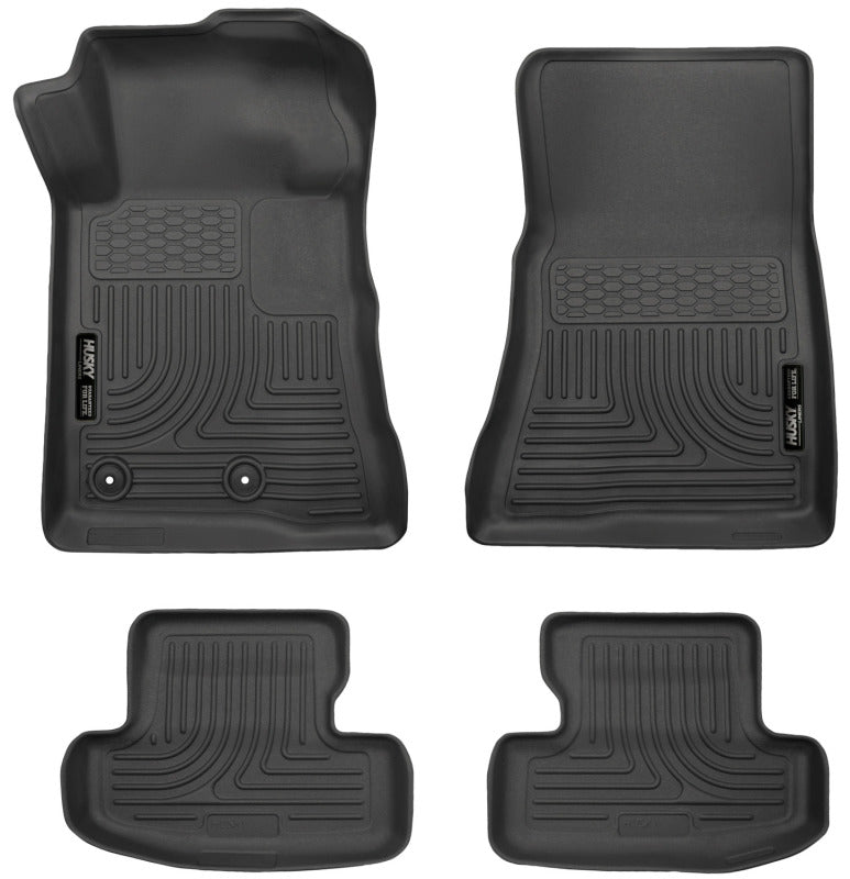 Husky Liners 15-22 Ford Mustang WeatherBeater Black Front & Second Seat Floor Liner Husky Liners Floor Mats - Rubber