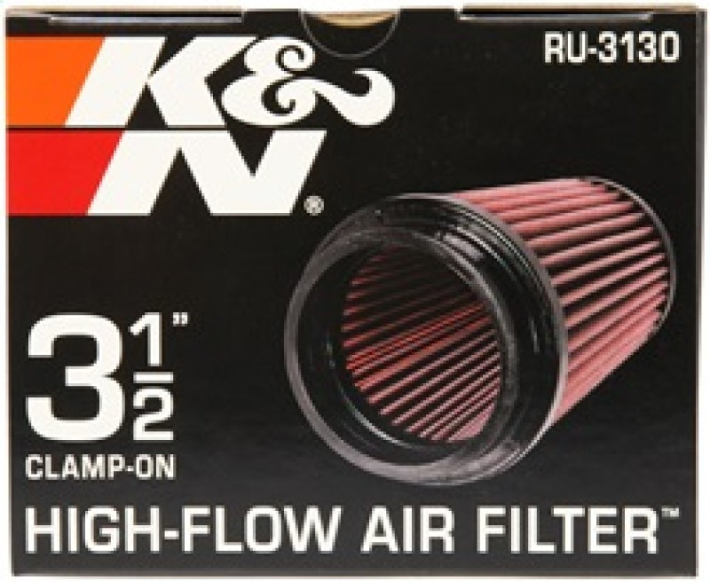 K&N Filter Universal Rubber Filter 3 1/2 inch Flange 4 5/8 inch Base 3 1/2 inch Top 7 inch Height K&N Engineering Air Filters - Universal Fit