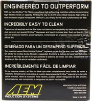 AEM 5.5in Base OD x 4.75in Top OD x 5in Height Conical Dryflow Air Filter AEM Induction Air Filters - Universal Fit