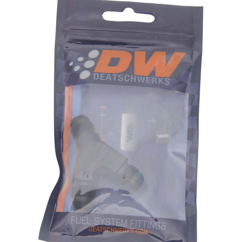 DeatschWerks 6AN Male Flare to 6AN Male Flare to 6AN Male Flare Y Fitting - Anodized Matte Black DeatschWerks Distribution Blocks