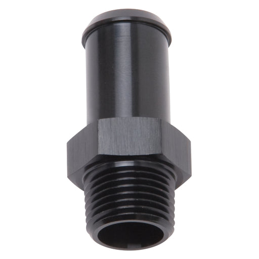 Edelbrock Hose End Straight 3/8In NPT to 5/8In Barb Black Anodize Edelbrock Fittings