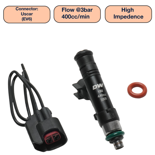 DeatschWerks Universal 440cc Single Fuel Injector / 60mm Length / 14mm O-Ring Seals DeatschWerks Fuel Injectors - Single