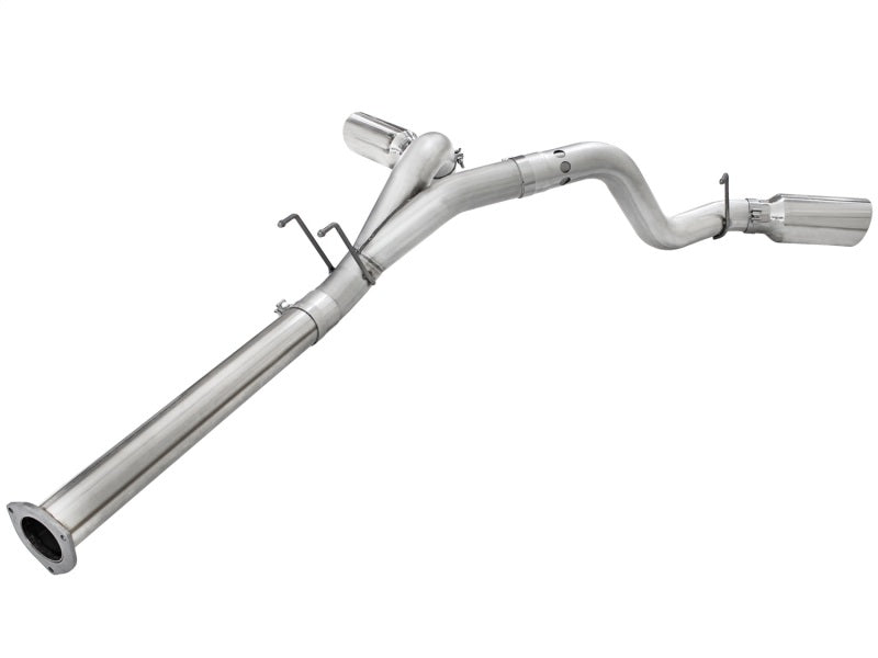 aFe Atlas Exhaust 4in DPF-Back Exhaust Aluminized Steel Polished Tip 11-14 ford Diesel Truck V8-6.7L aFe DPF Back