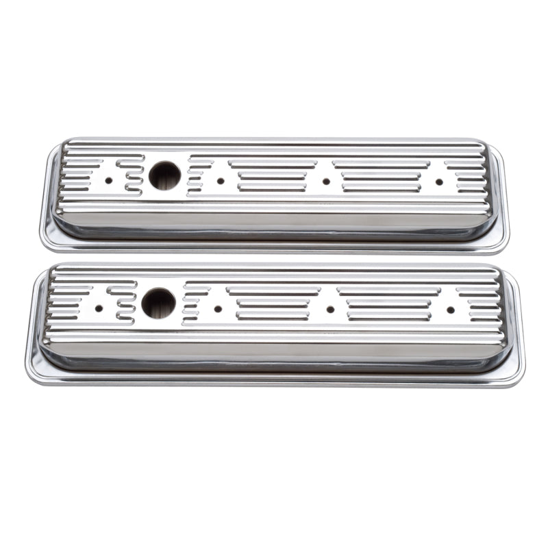 Edelbrock Valve Cover Signature Series Chevrolet 1987-1995 262-400 CI V8 Low Chrome Edelbrock Valve Covers