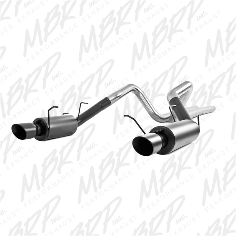 MBRP 11-14 Ford Mustang GT 5.0L 3in Cat Back Dual Split Rear Street Version 4in Tips - Black MBRP Catback