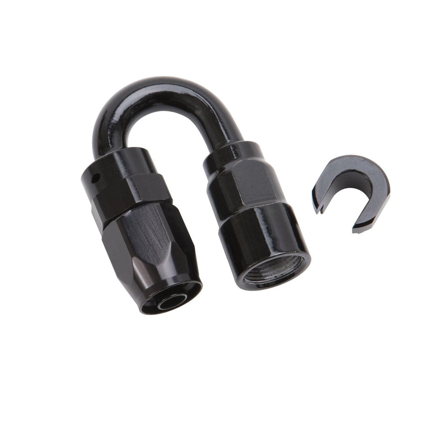 6AN 180 Degree Female SAE Quick-Disconnect x 3/8" Tube Size WIth Black Finish RUSSELL Autoparts