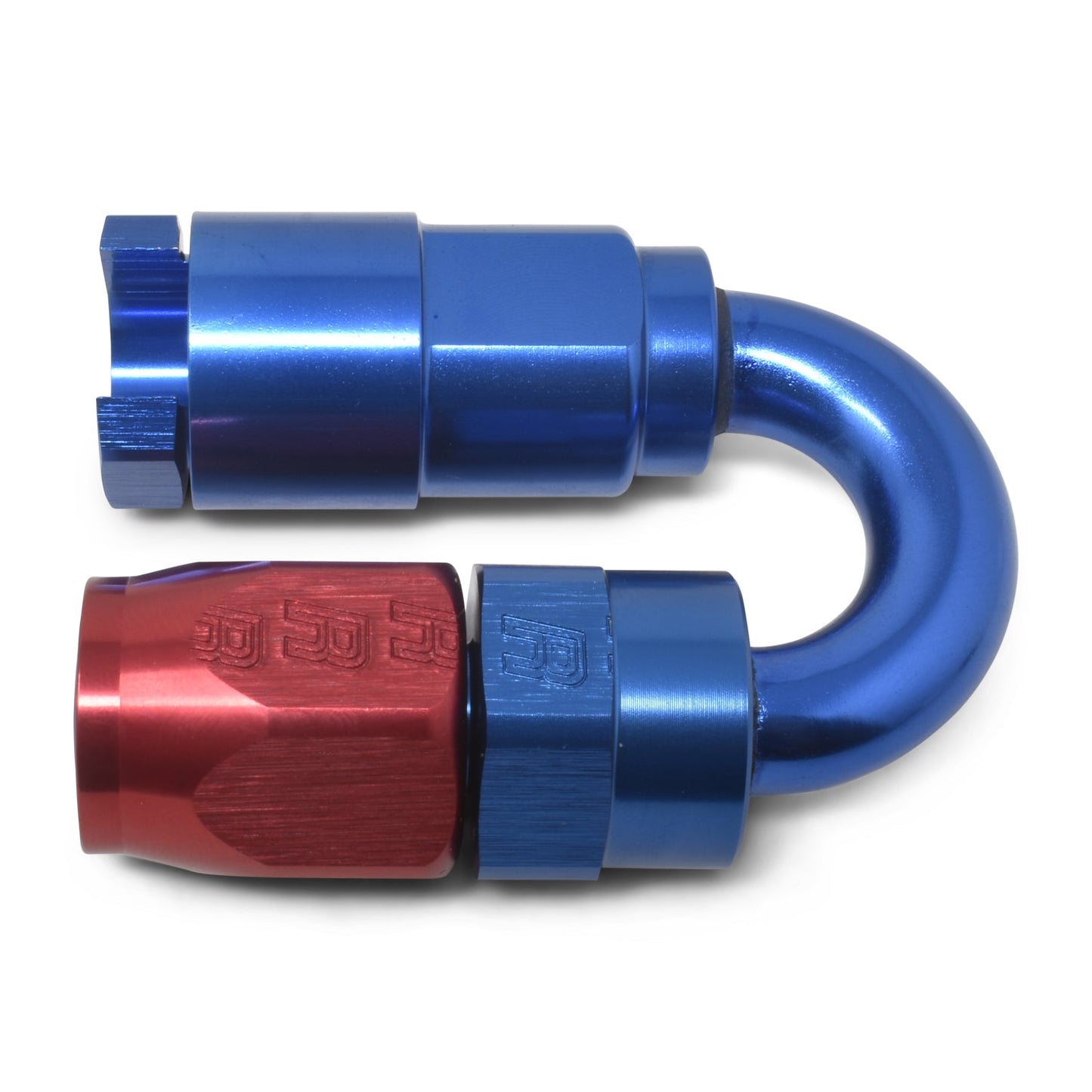 6AN 180 Degree Female SAE Quick-Disconnect x 3/8" Tube Size WIth Red/Blue Finish RUSSELL Autoparts