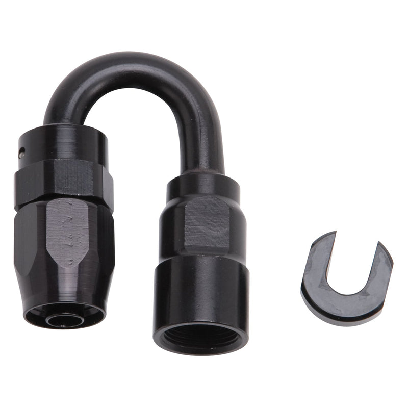 6AN 180 Degree Female SAE Quick-Disconnect x 5/16" Tube Size WIth Black Finish RUSSELL Autoparts