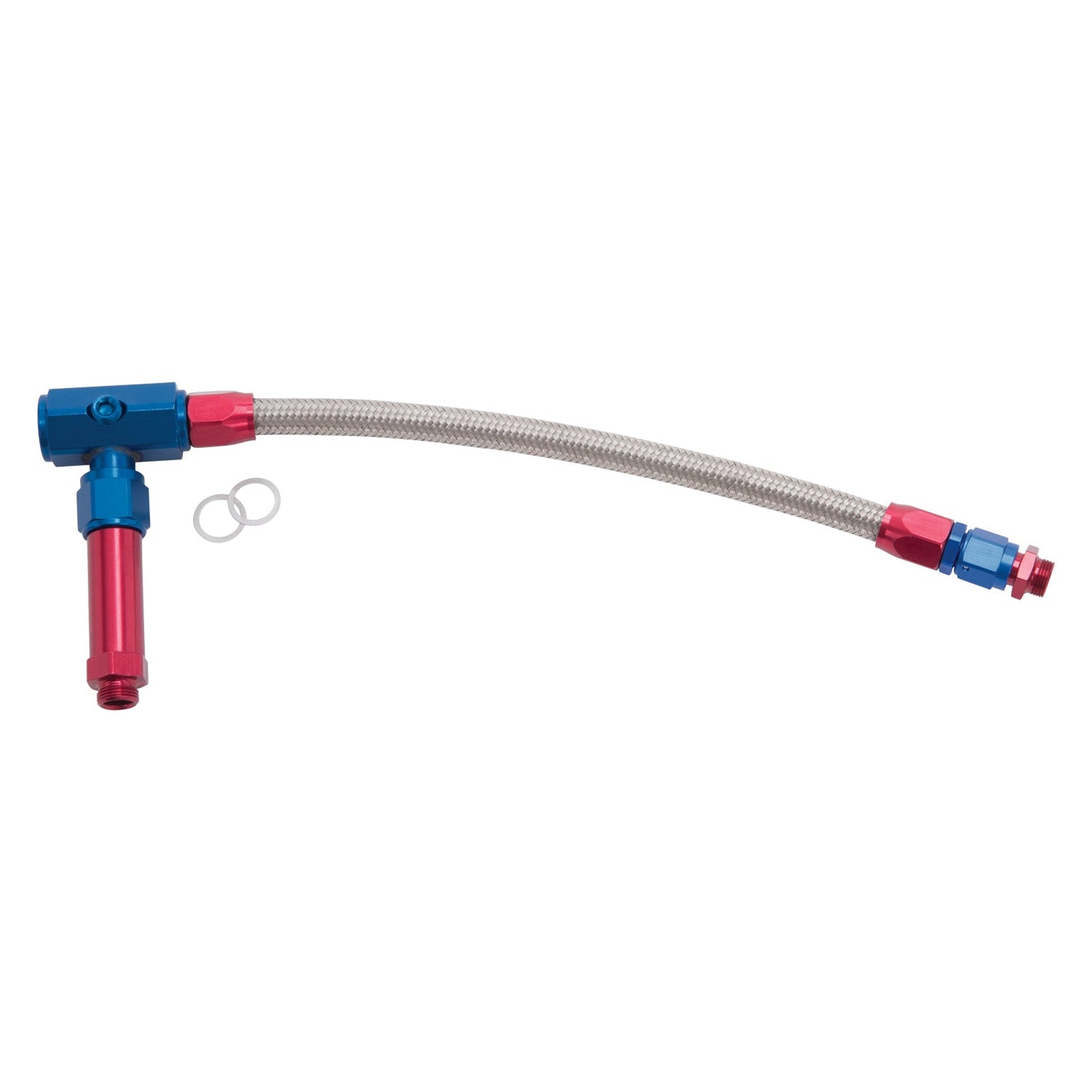 6AN-3/8" Female NPT ProFlex Carb Inlet Kit, Demon Carbs With Red/Blue Finish RUSSELL Autoparts