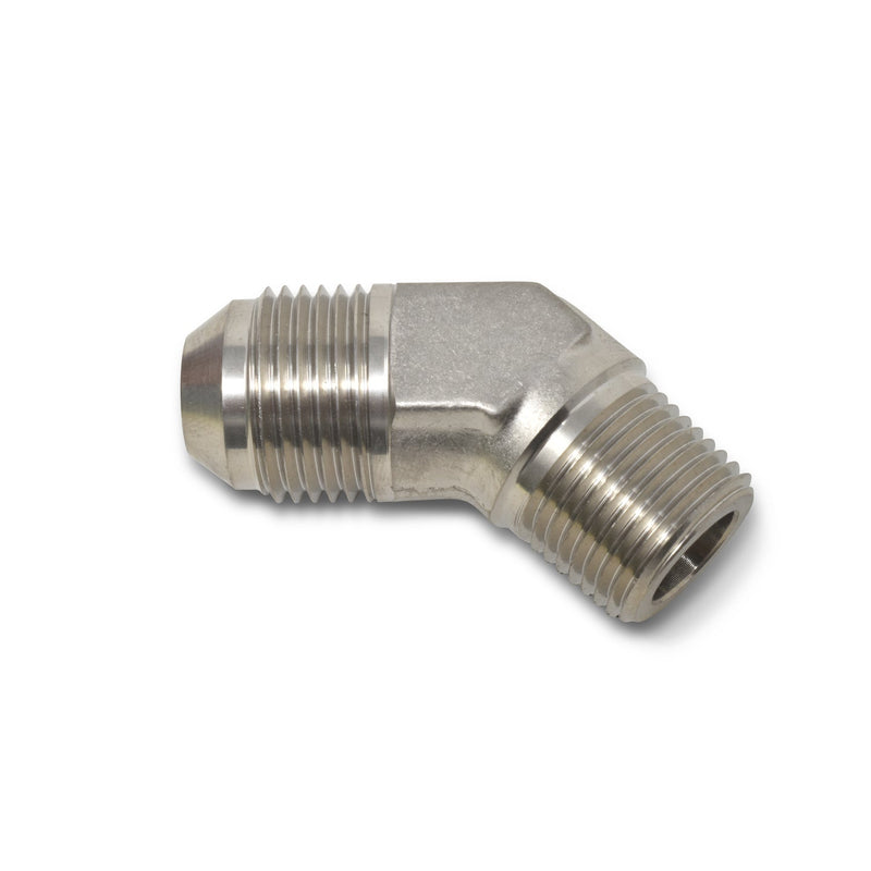 6AN 45 Degree Flare To 1/4" Pipe Adapter Fitting With Endura Finish RUSSELL Autoparts