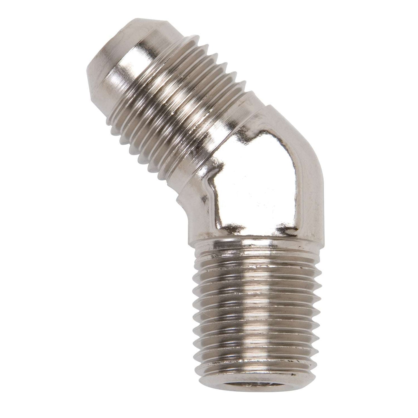 6AN 45 Degree Flare To 1/8" Pipe Adapter Fitting With Endura Finish RUSSELL Autoparts