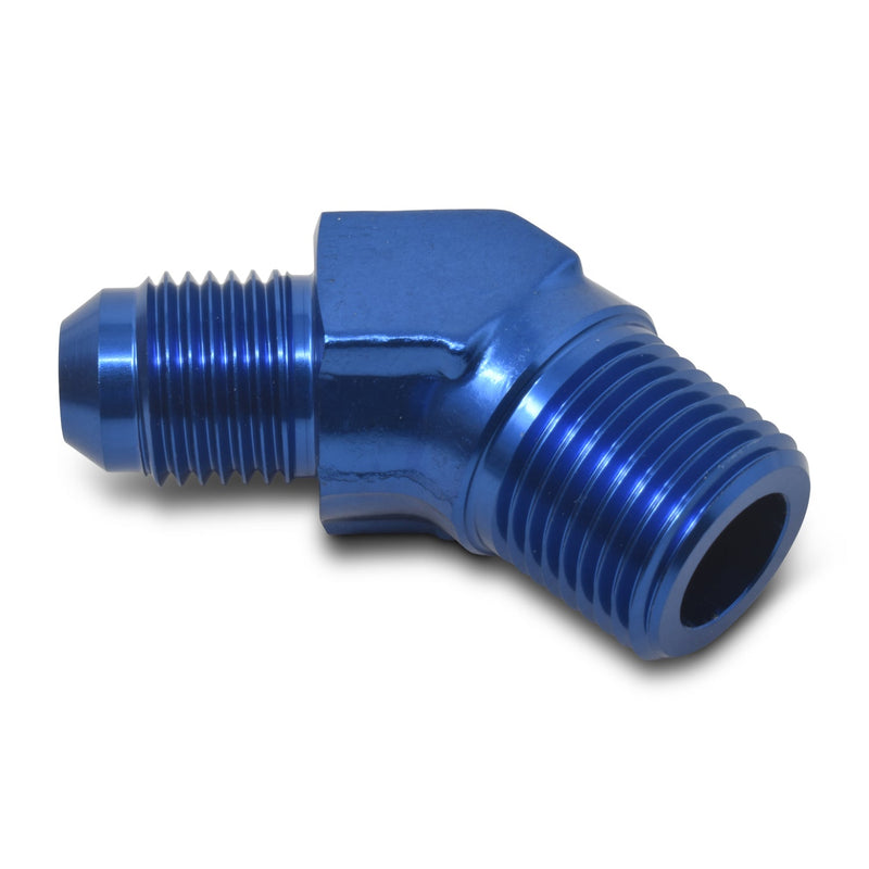 6AN 45 Degree Flare To 3/8" Pipe Adapter Fitting With Blue Finish RUSSELL Autoparts