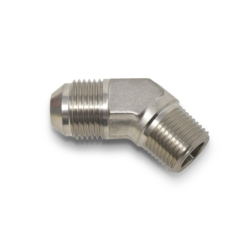 6AN 45 Degree Flare To 3/8" Pipe Adapter Fitting With Endura Finish RUSSELL Autoparts