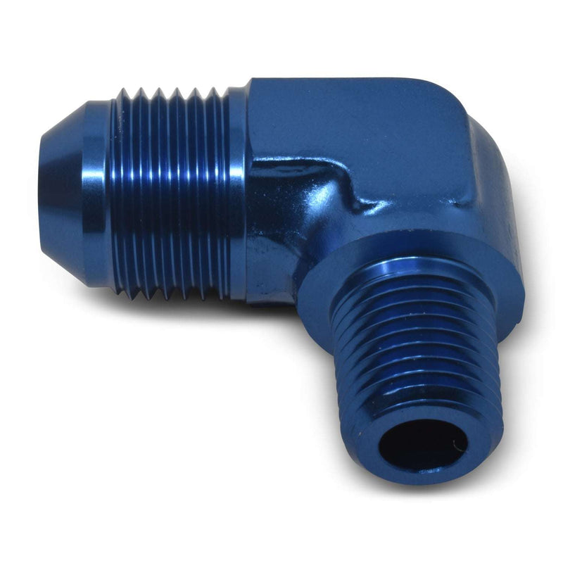 6AN 90 Degree Flare To 1/8" Pipe Adapter Fitting With Blue Finish RUSSELL Autoparts