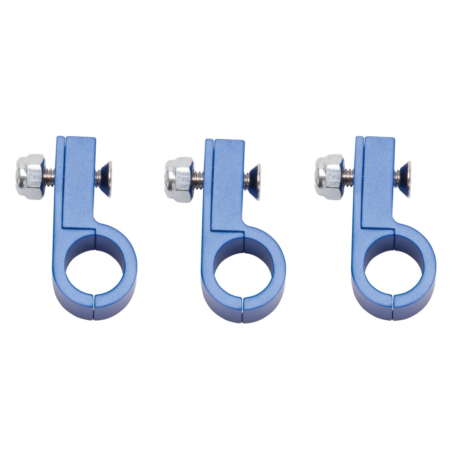6AN Aluminum Line Clamp For 6AN Size Tubing With Blue Finish - 4 Pack RUSSELL Autoparts