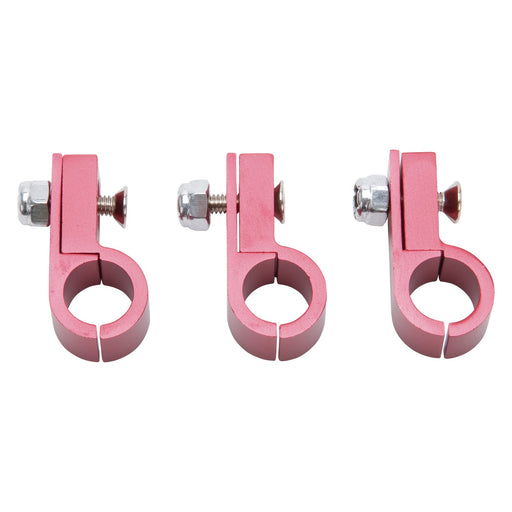 6AN Aluminum Line Clamp For 6AN Size Tubing With Red Finish - 4 Pack RUSSELL Autoparts