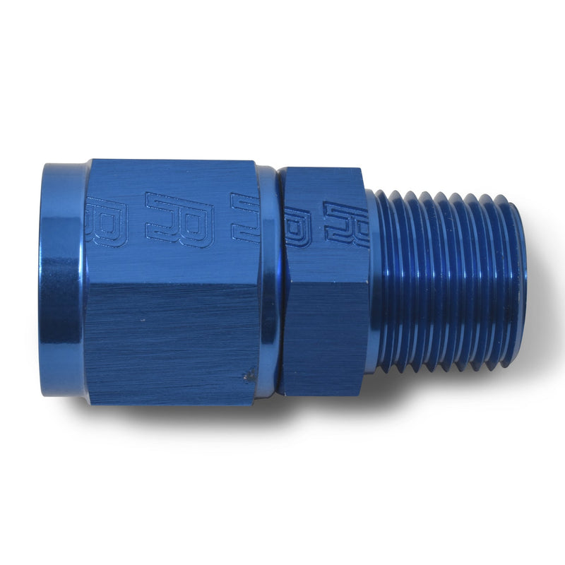 6AN Female To 1/8" Male NPT Fitting With Blue Finish RUSSELL Autoparts