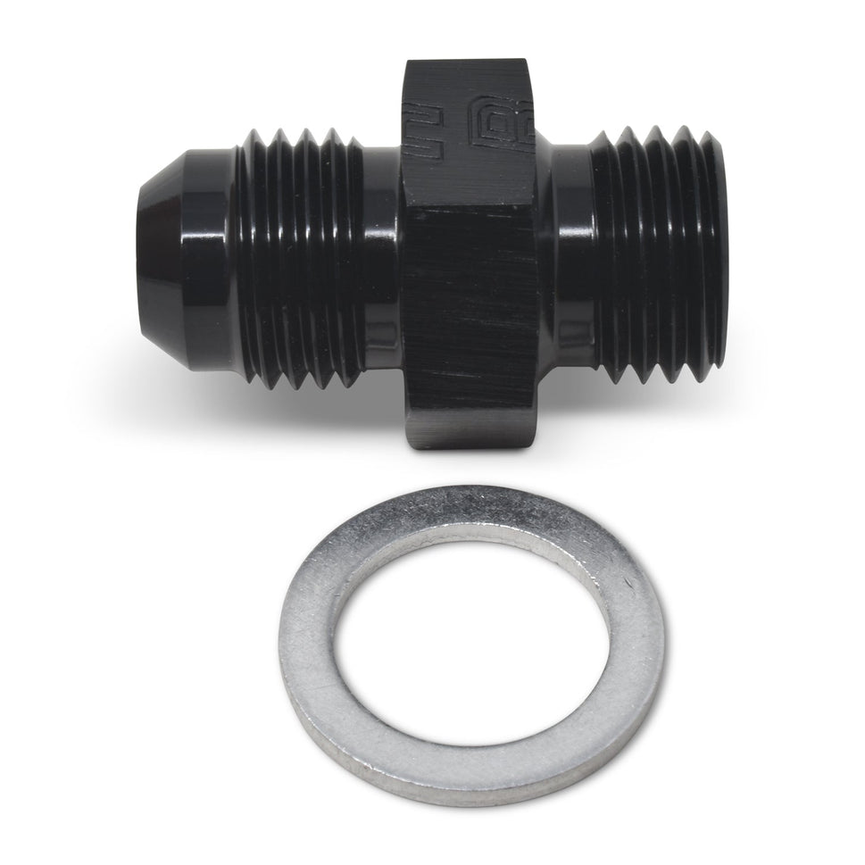6AN Flare To 14mm X 1.5 Metric Adapter Fitting With Black Finish