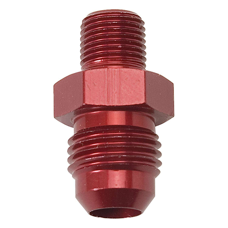 6AN Flare To 1/8" NPT Straight Adapter Fitting with Red Finish