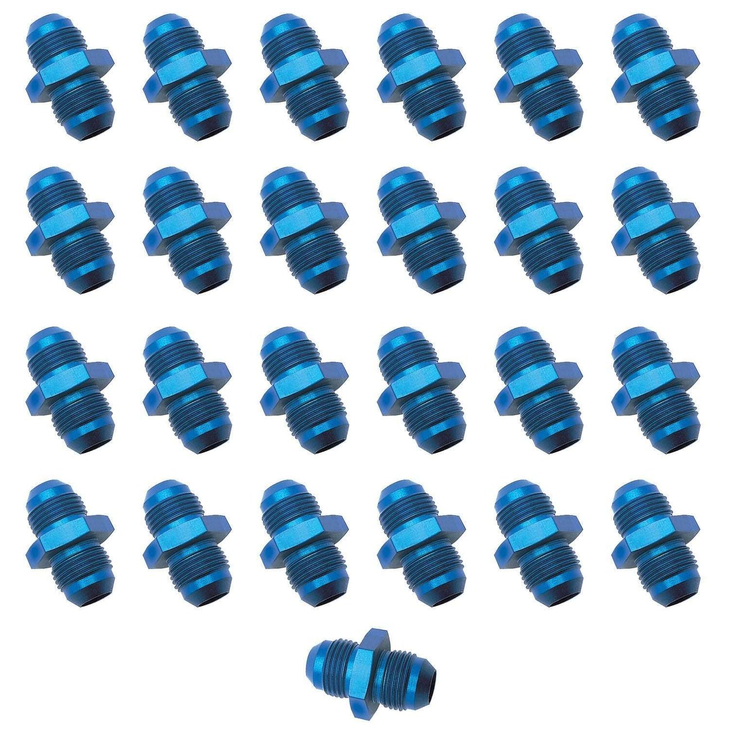 6AN Flare Union Adapter Fitting With Blue Finish - 25 Pack RUSSELL Autoparts