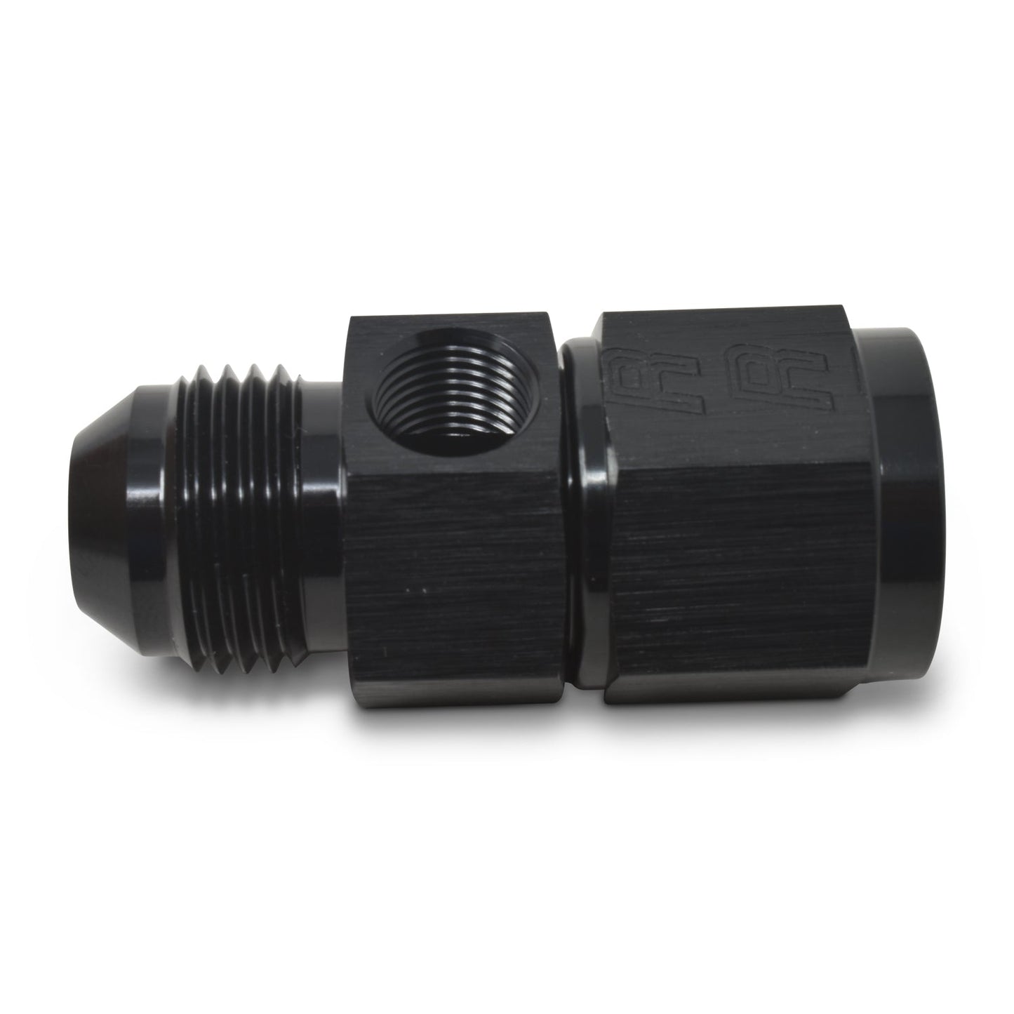 6AN Fuel Pressure Takeoff Adapter, 1/8" NPT Side Port With Black Finish RUSSELL Autoparts
