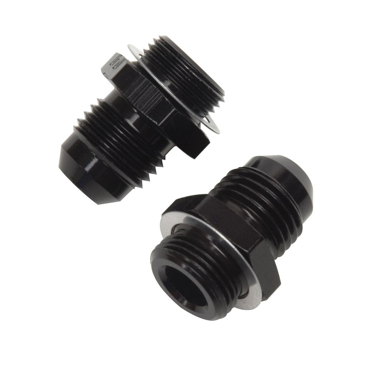 6AN Holley Single Feed 600-660 2-Barrel Carb 9/16" -24 Fitting, Black - Pair RUSSELL Autoparts