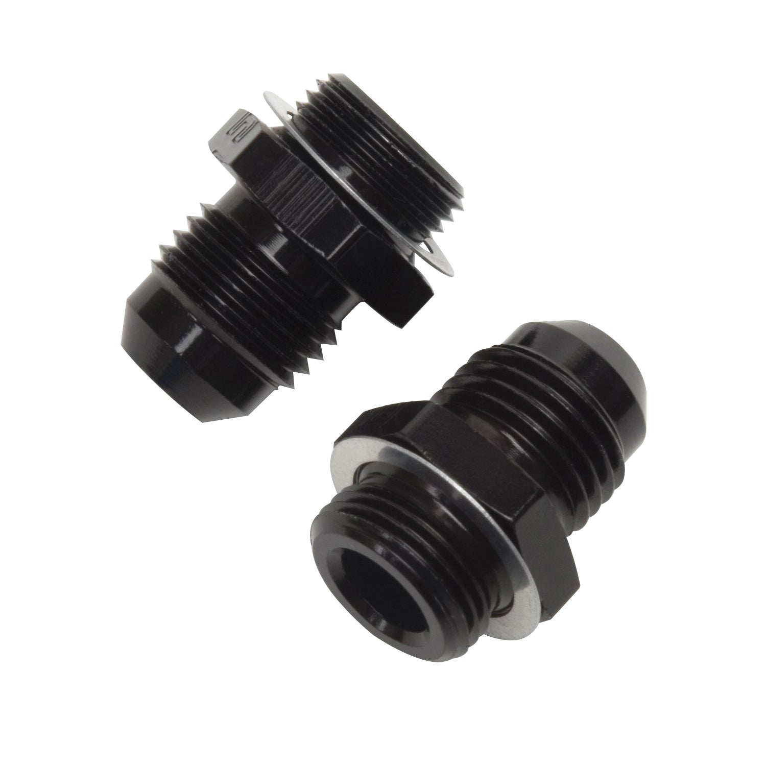 6AN Holley Single Feed 600-660 2-Barrel Carb 9/16" -24 Fitting, Black - Pair