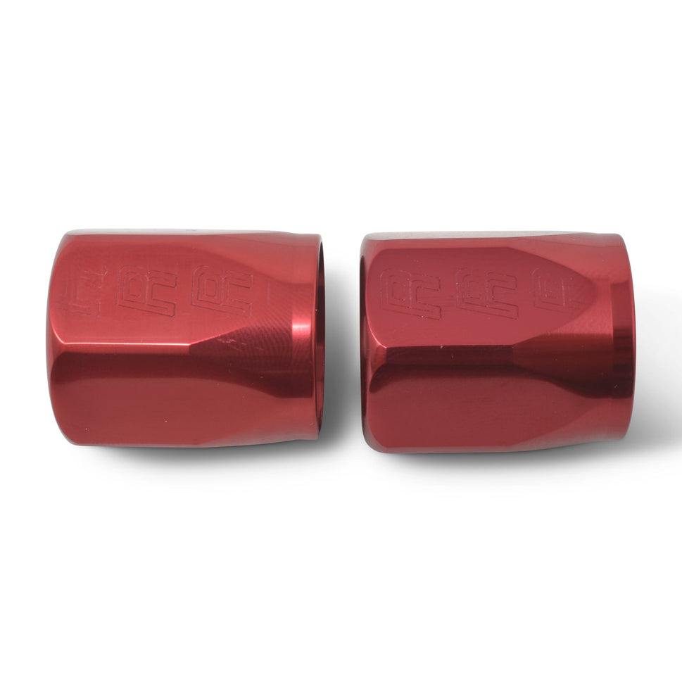 6AN Hose End Socket With Red Anodized Finish - Pair