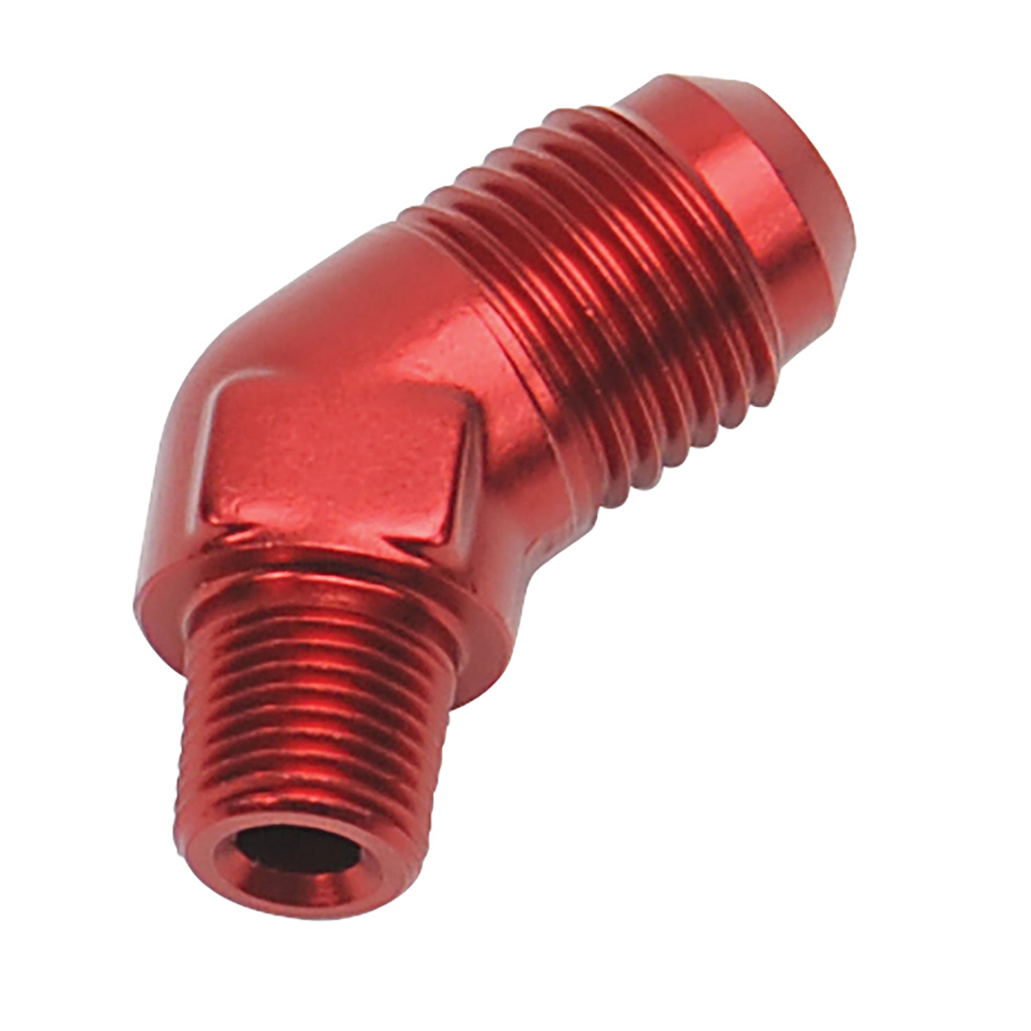 6AN Male To 1/8" NPT 45 Degree Adapter Fitting with Red Finish