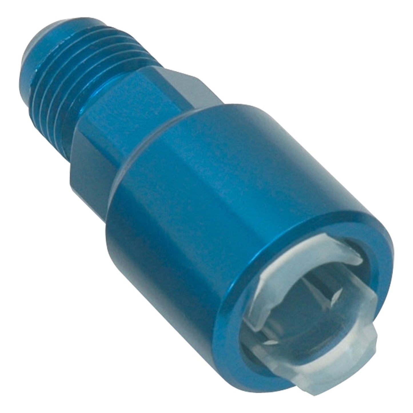 6AN Male x -16' SAE Quick-Disconnect Female Fitting With Blue Finish RUSSELL Autoparts
