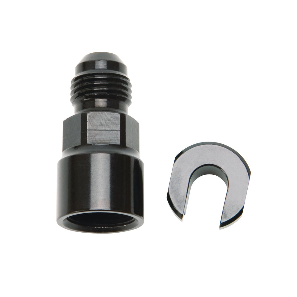6AN Male x -16' SAE Quick-Disconnect Female Threaded Cap Fitting, Black Finish