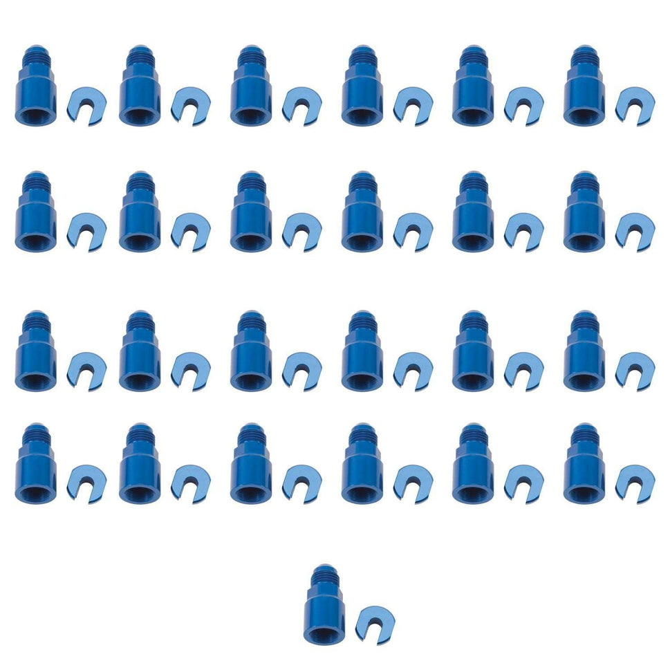 6AN Male x 3/8" SAE Quick-Disconnect Female Threaded Cap Fitting, Blue - 25 Pack