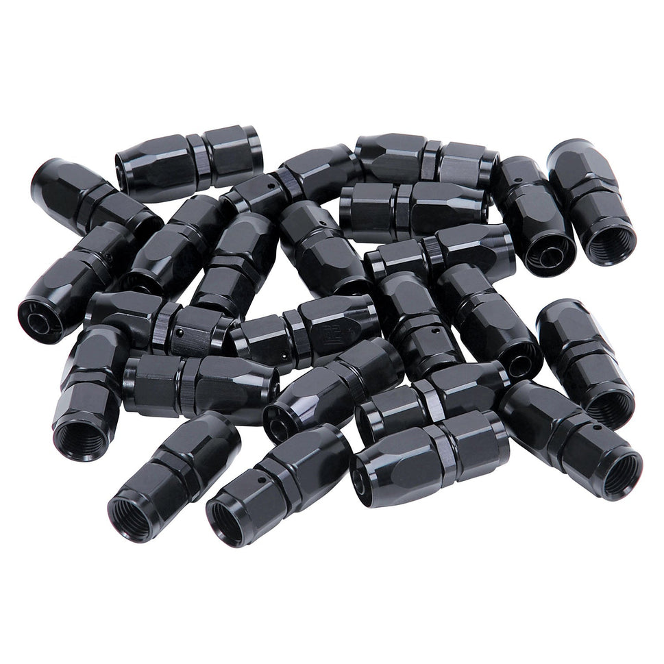 6AN ProClassic Straight Hose End With Black Finish - 25 Pack