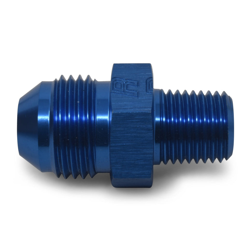 6AN Straight Flare To 3/8" Pipe Adapter Fitting With Blue Finish - 25 Pack