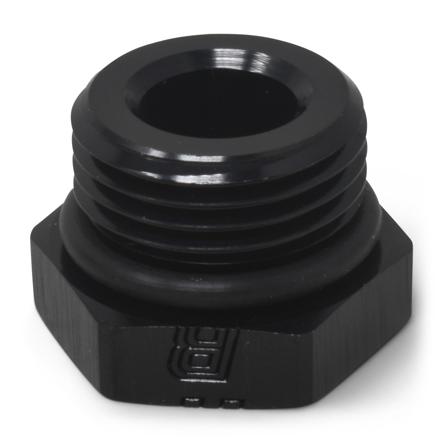 6AN Straight Thread Plug Adapter Fitting And O-Ring With Black Finish