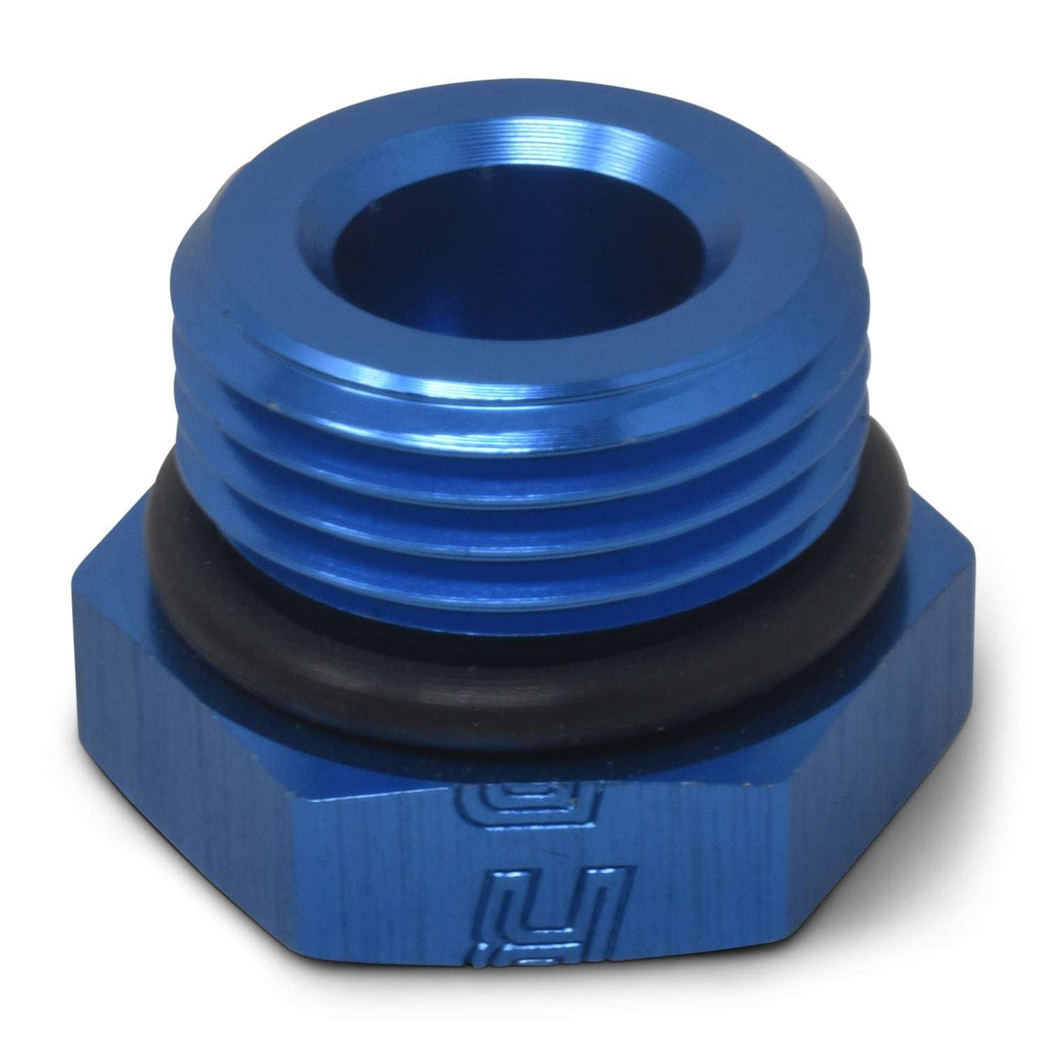 6AN Straight Thread Plug Adapter Fitting And O-Ring With Blue Finish