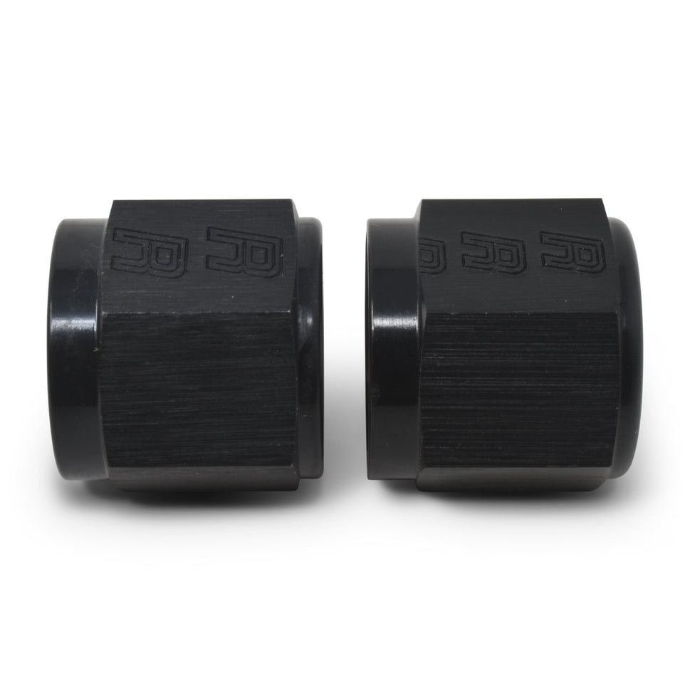 6AN To 3/8" Tube Nut Adapter Fitting With Black Finish - Pair