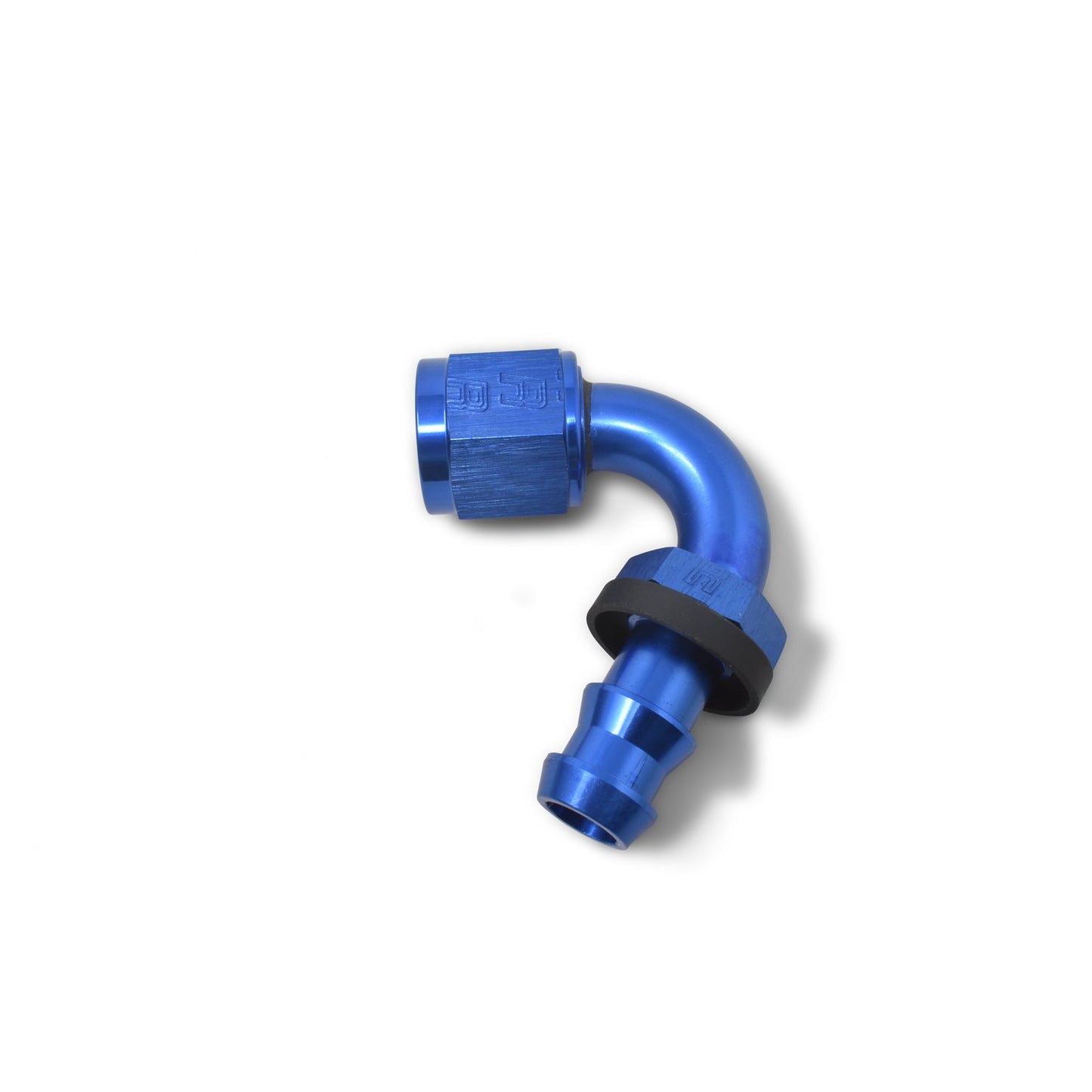 6AN Twist-Lok 120 Degree Tight 9/16" Radius Hose End With Blue Finish RUSSELL Autoparts