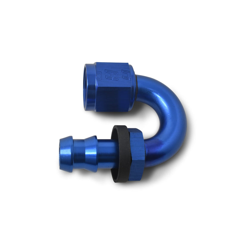 6AN Twist-Lok 180 Degree Tight 9/16" Radius Hose End With Blue Finish RUSSELL Autoparts