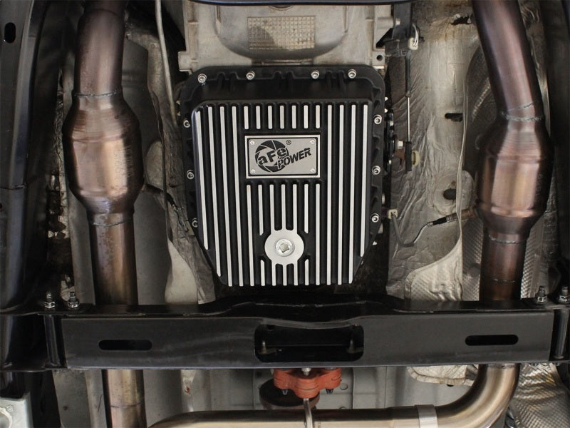 aFe Transmission Pan (Black); Ford Trucks 94-08 AODE aFe Diff Covers