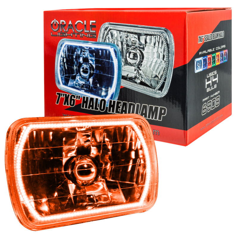 Oracle Pre-Installed Lights 7x6 IN. Sealed Beam - Amber Halo ORACLE Lighting Headlights