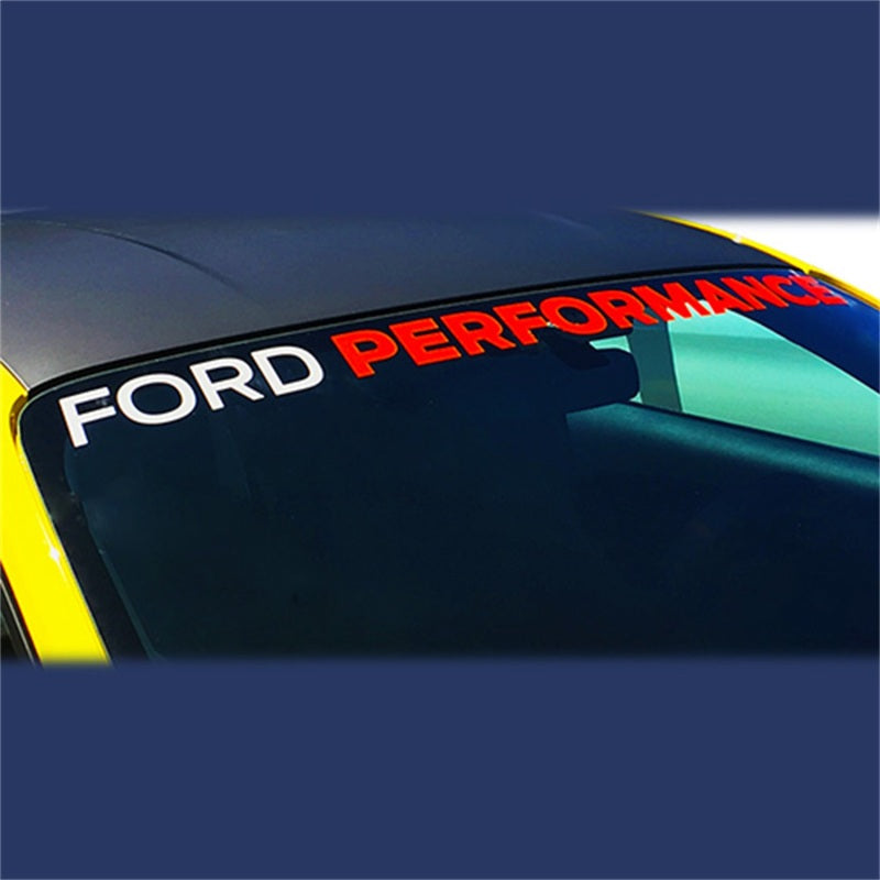 Ford Performance 2015-2017 Mustang Windshield Banner Ford Performance - White / Red Ford Racing Stickers/Decals/Banners