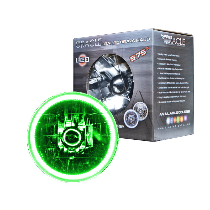 Oracle Pre-Installed Lights 5.75 IN. Sealed Beam - Green Halo ORACLE Lighting Headlights