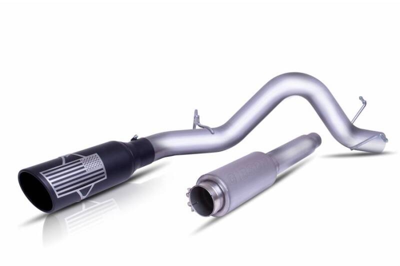Gibson 20-21 Ford F250/F350 SD Crew Cab (Long Bed) 7.3L Cat-Back Exhaust - Patriot Flag Series Gibson Catback