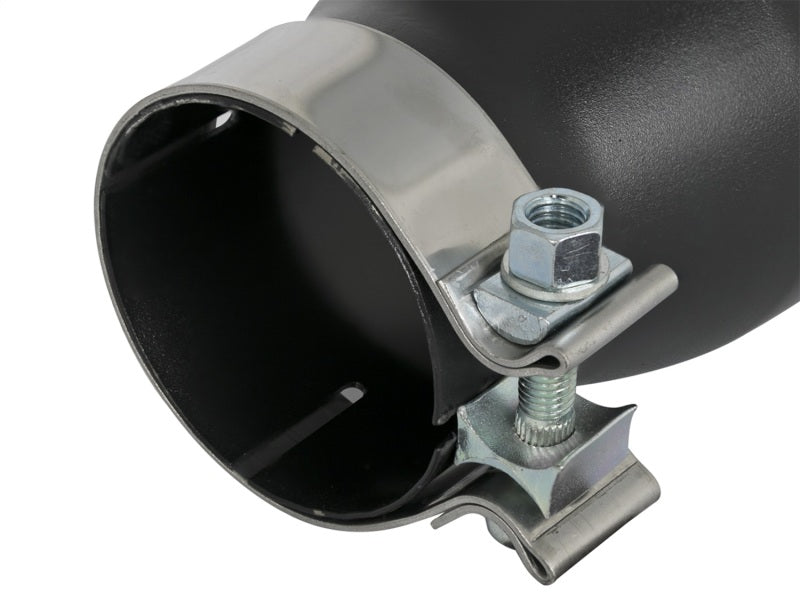 aFe MACH Force-Xp 409 SS Exhaust Tip Black (Left Side) 3in In x 4-1/2in Out x 9in L Clamp-On aFe Tips