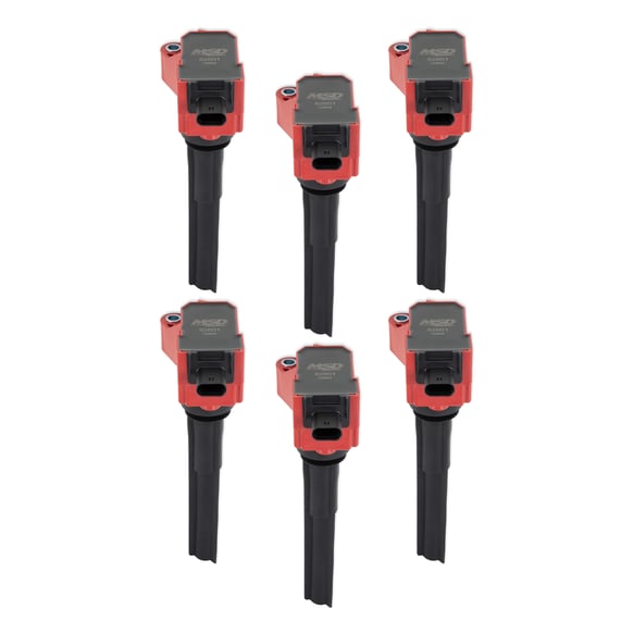 MSD Ignition Coil - Ford EcoBoost - 2.7L / 3.0L V6 - Red - 6-Pack 826016 MSD Autoparts