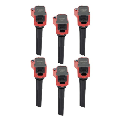 MSD Ignition Coil - Ford EcoBoost - 2.7L / 3.0L V6 - Red - 6-Pack 826016 MSD Autoparts